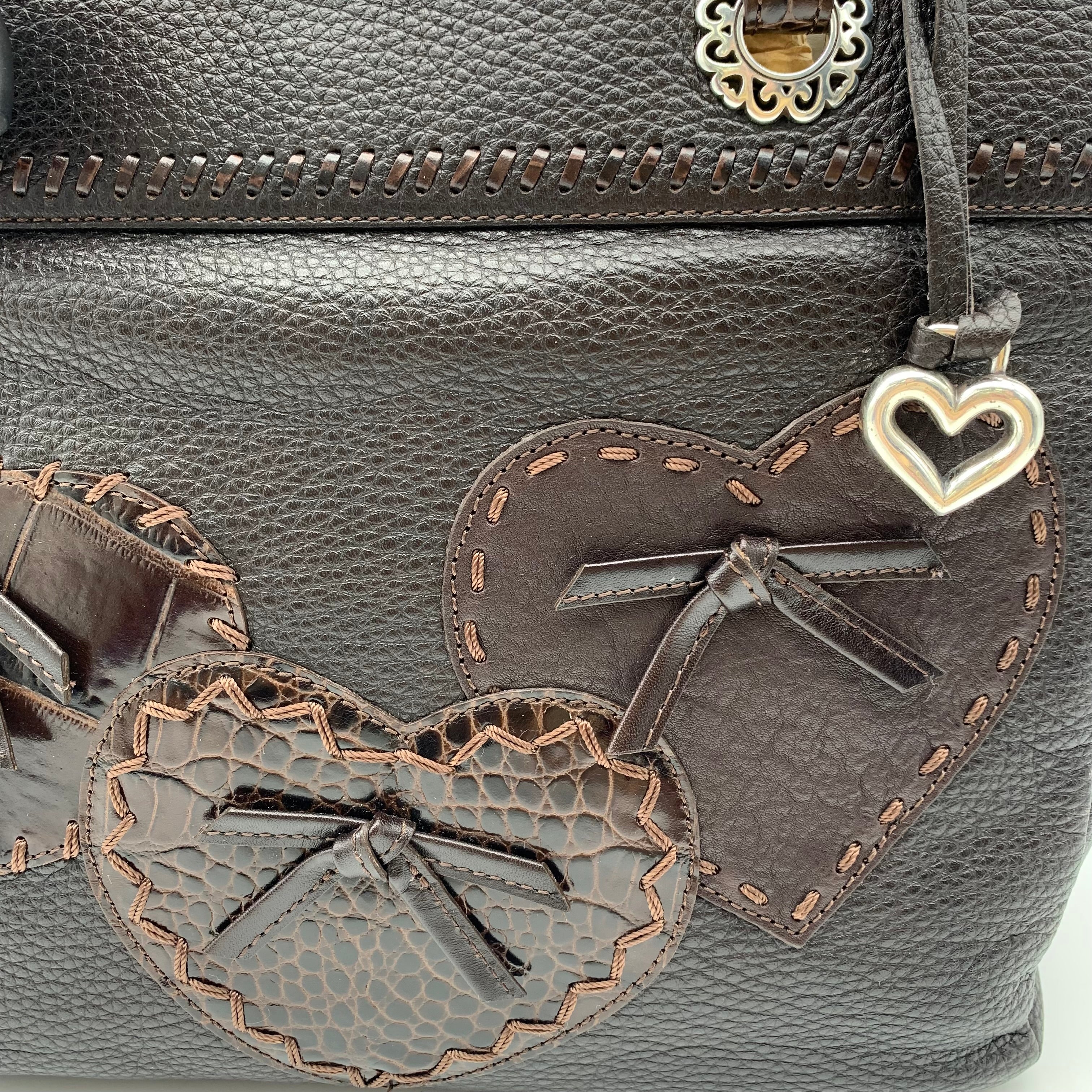 Brighton Bags Black Leather Purse Heart Logo Emerson H42193 With Dust Bag |  eBay